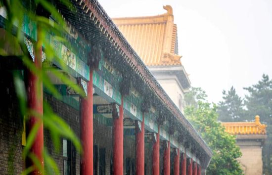 雨中的伪满皇宫博物院。 杨铭/摄 雨中的伪满皇宫博物院。 杨铭/摄