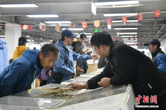 10月15日,客商们在万良国家级长白山人参市场选购人参。 高龙安 摄 10月15日,客商们在万良国家级长白山人参市场选购人参。 高龙安 摄